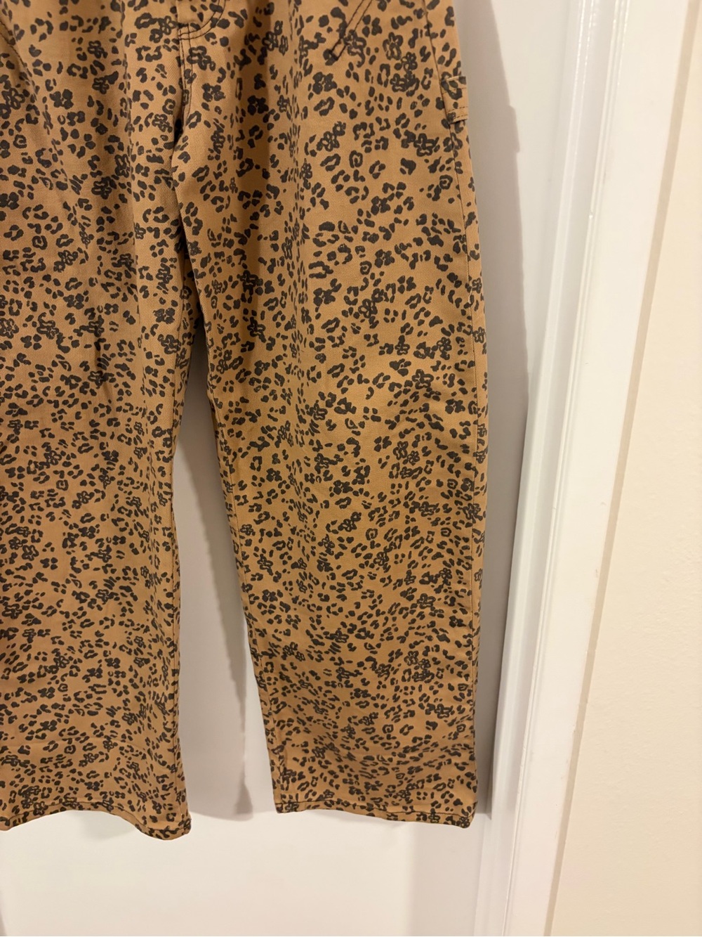 Pilcro Wide-Leg Leopard Print Pants in Tan and Black - Picture 4 of 4